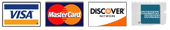 We accept Visa Mastercard Discover and American Express